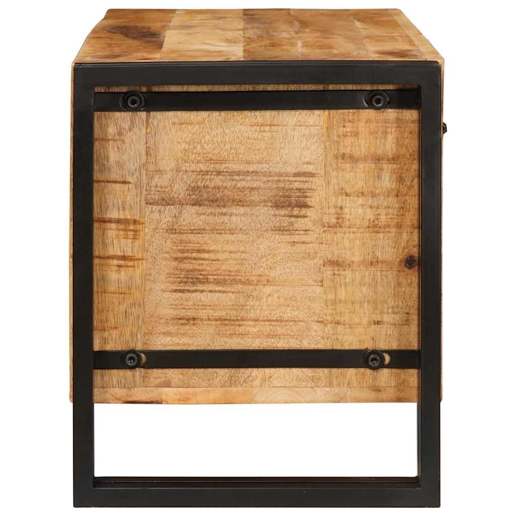 Schuhschrank mit Regal Braun 90 x 38 x 45 cm massives Mangoholz